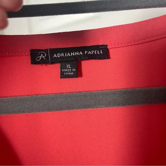NWOT Adrianna Papell Vibrant Coral Blouse - Picture 5 of 8